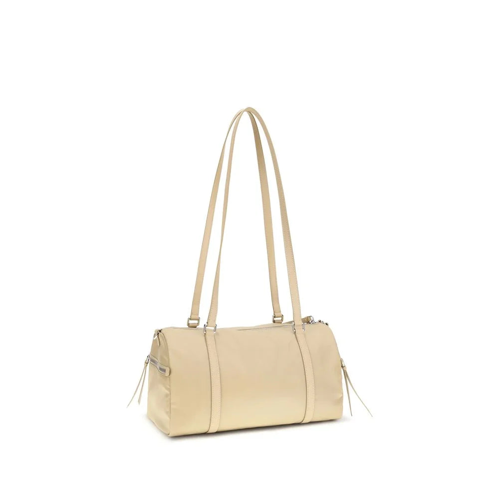 Sac à main en polyamide beige Prada
