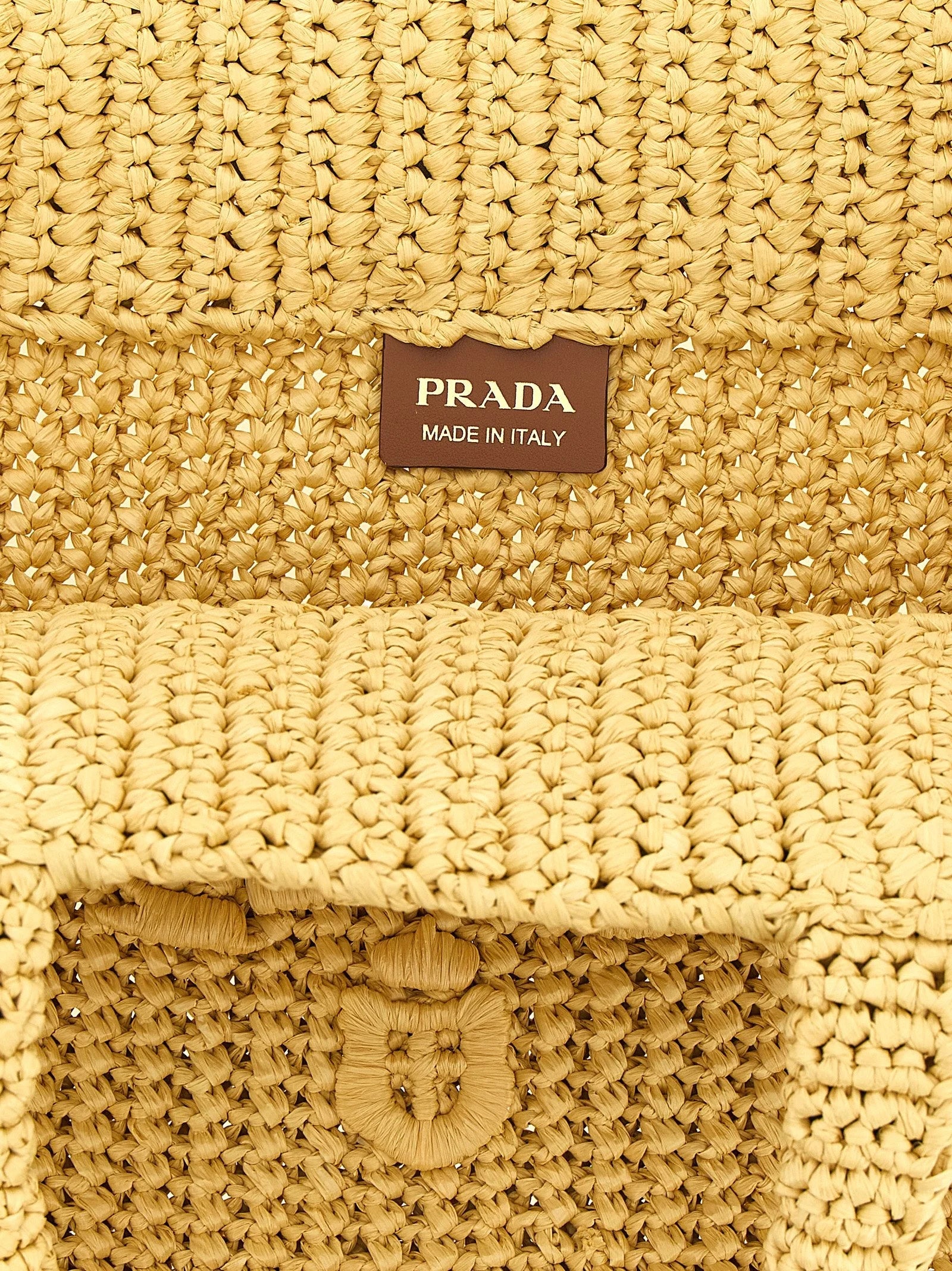 Prada Beige Raffia Tote Bag
