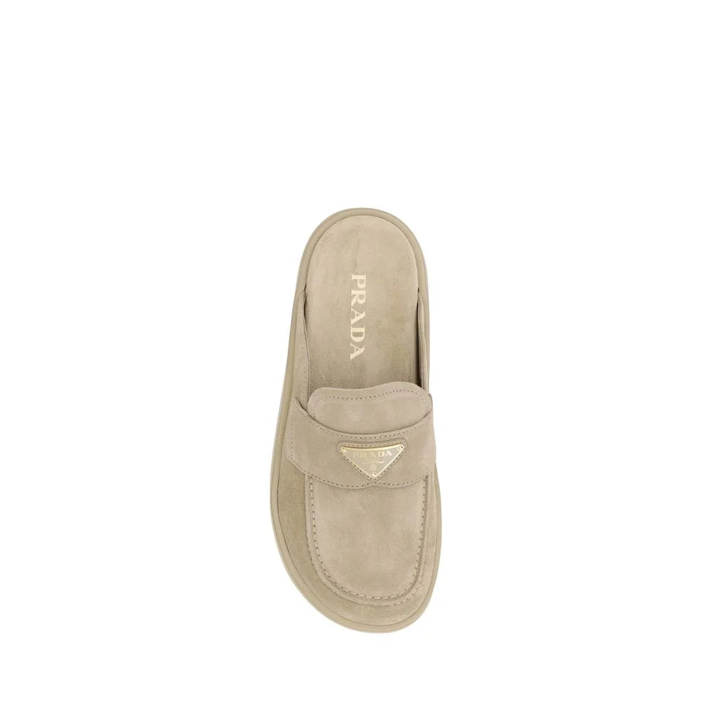 Prada Beige Rubber Platform Loafers