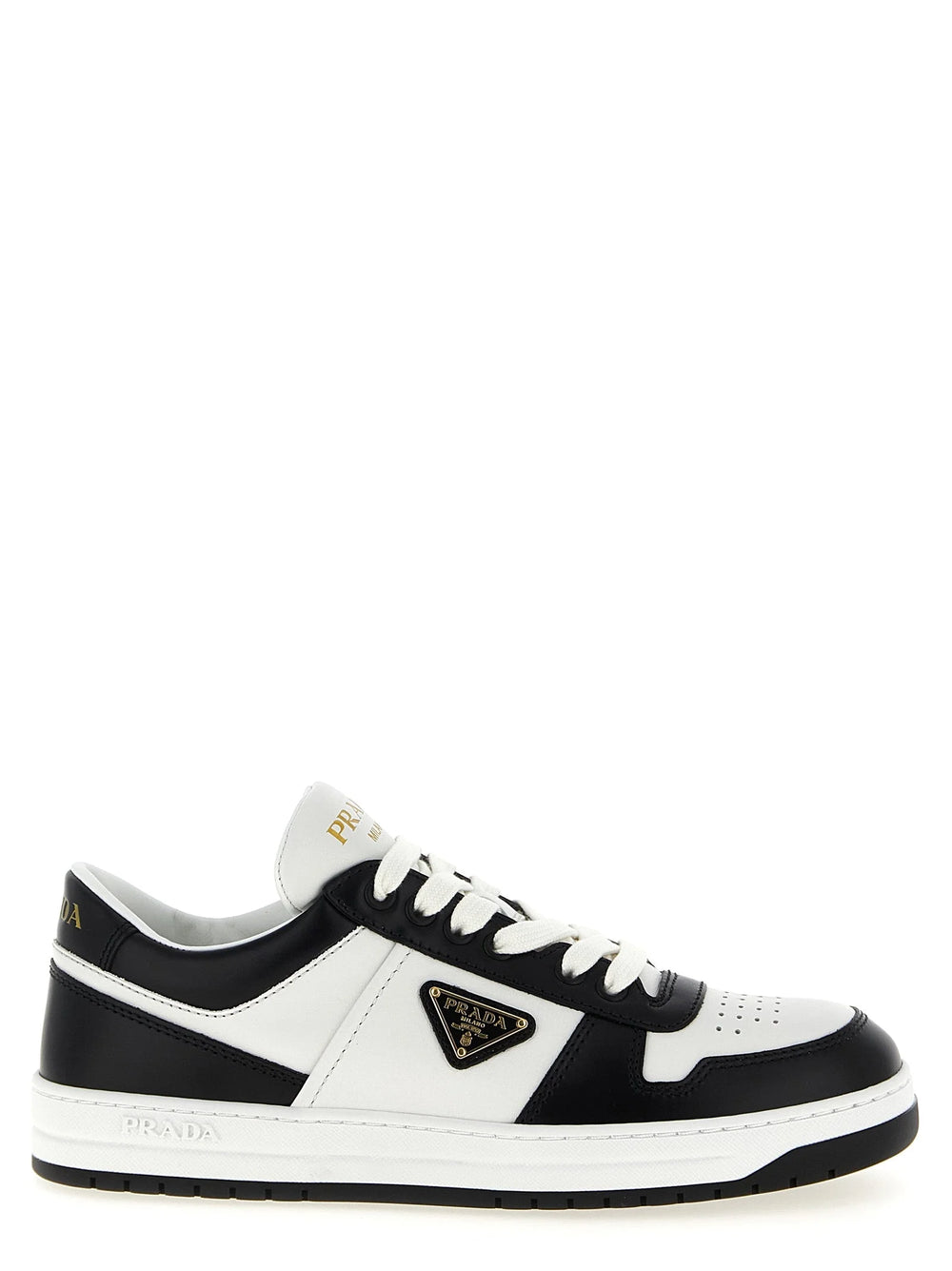Prada Bicolor Calfskin Low Top Sneakers