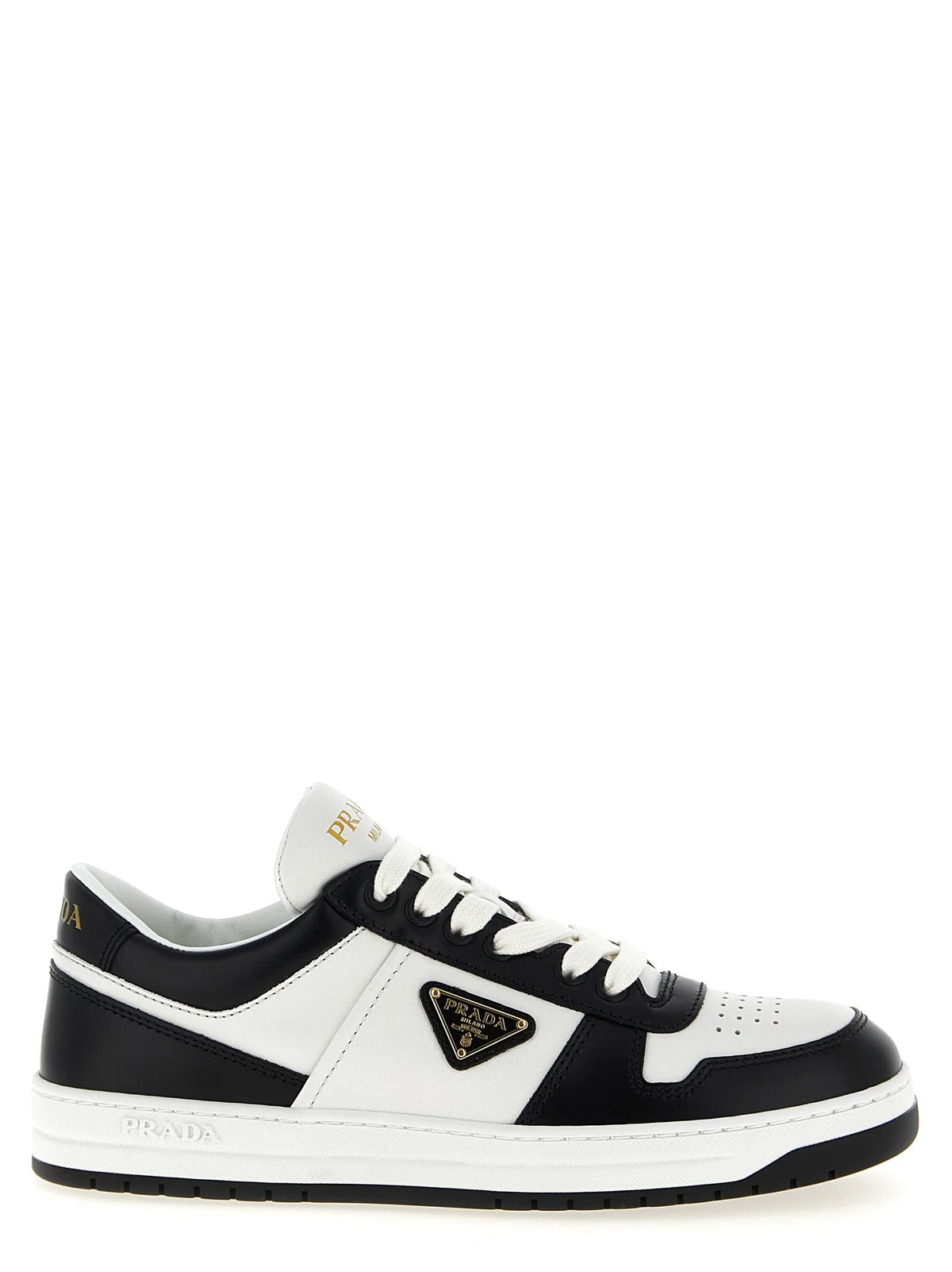 Prada Bicolor Calfskin Low Top Sneakers