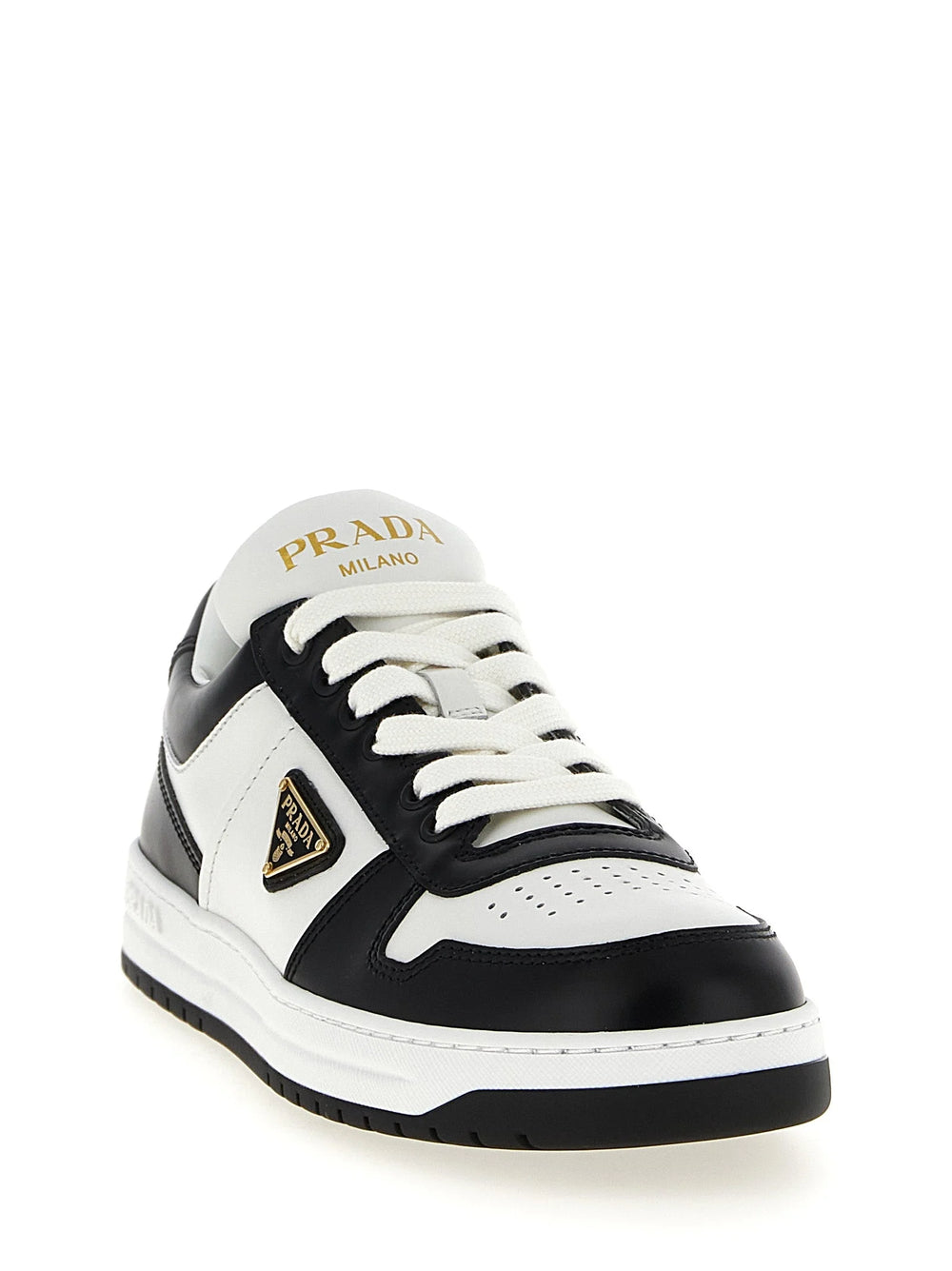 Prada Bicolor Calfskin Low Top Sneakers
