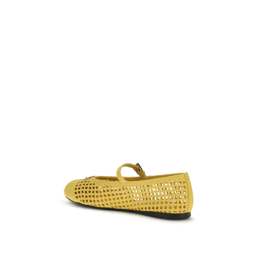 Prada Bicolor Cotton Ballet Flats - EU37/US7