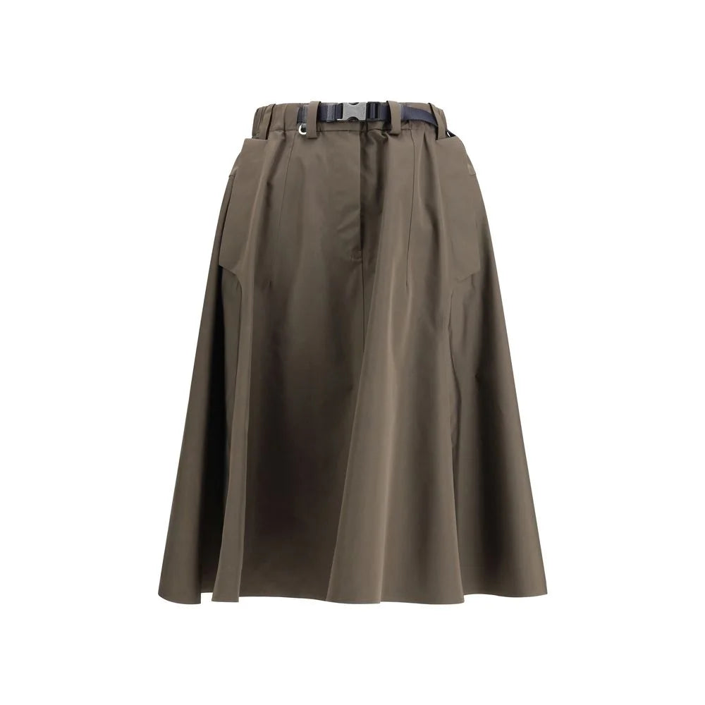 Prada Bicolor Recycled Polyester Midi Skirt - IT44 | L