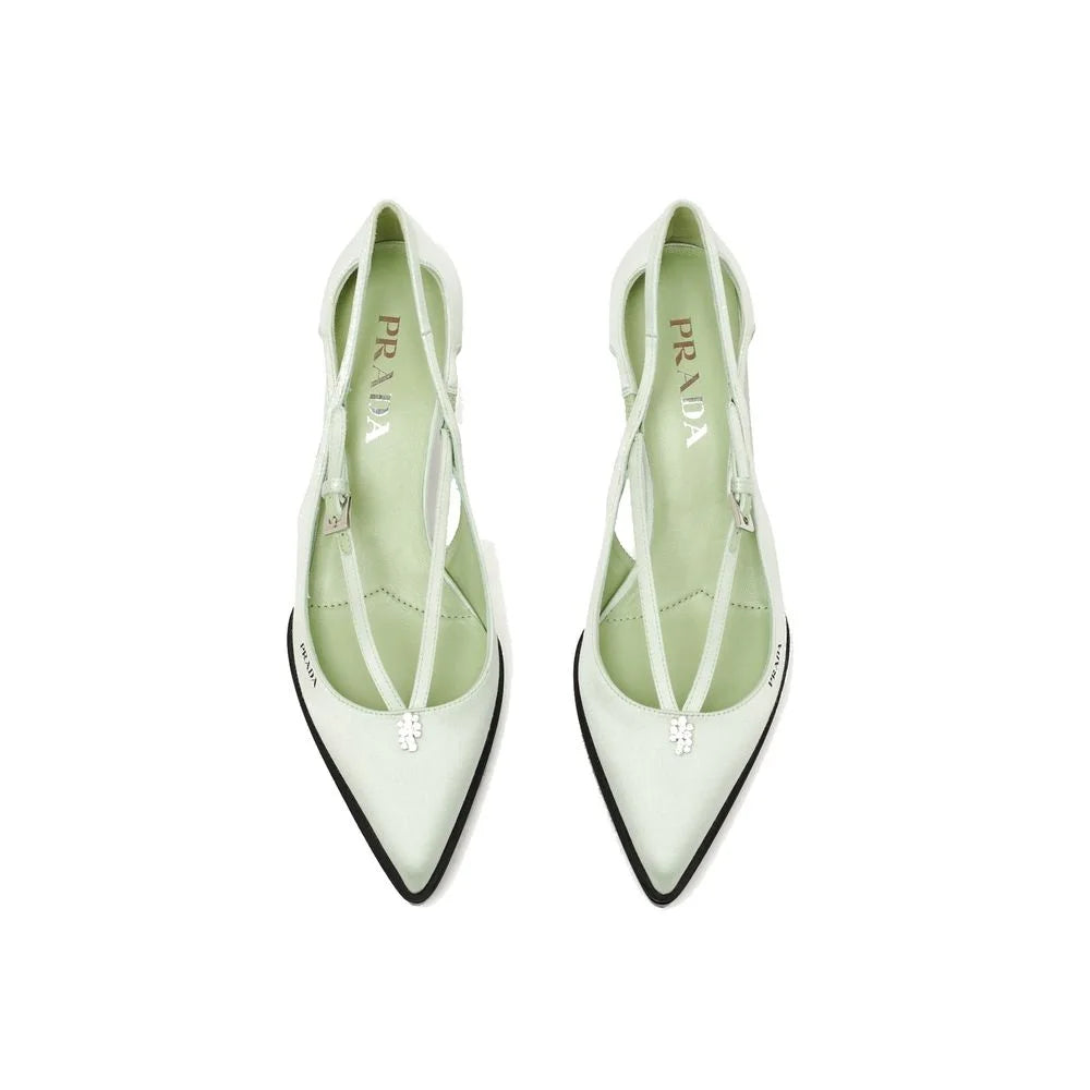 Prada Bicolor Silk Mid Heel Pumps - EU39/US9