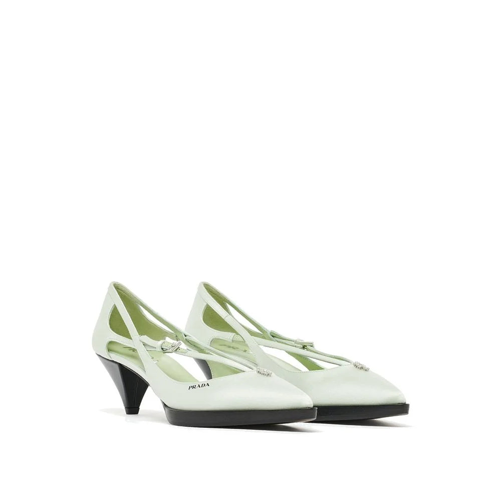 Prada Dvoubarevné hedvábné pumpy na středním podpatku - EU39/US9