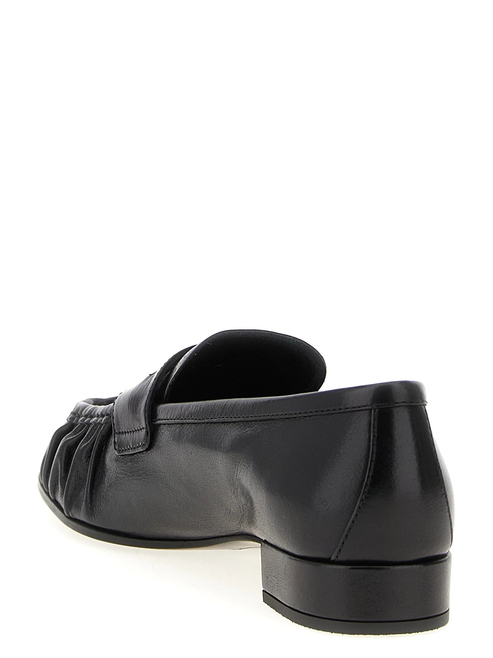 Prada Black Buffalo Leather Slip-On Loafers - EU37.5/US7.5