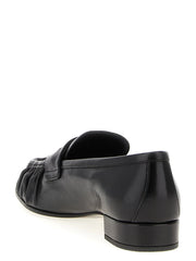 Prada Black Buffalo Leather Slip-On Loafers - EU37.5/US7.5
