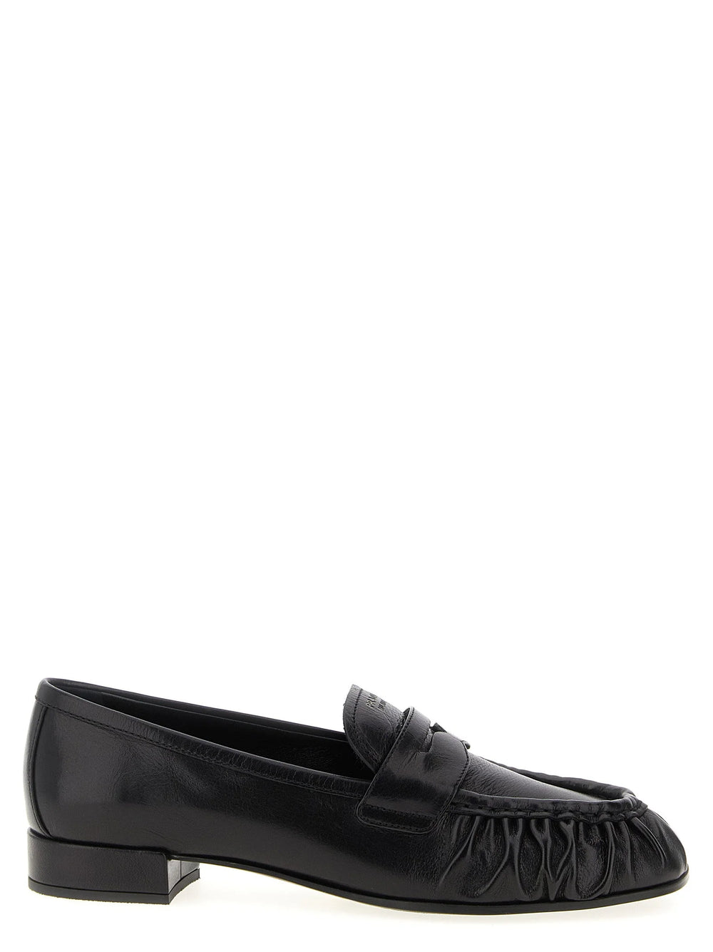 Prada Black Buffalo Leather Slip-On Loafers - EU37.5/US7.5
