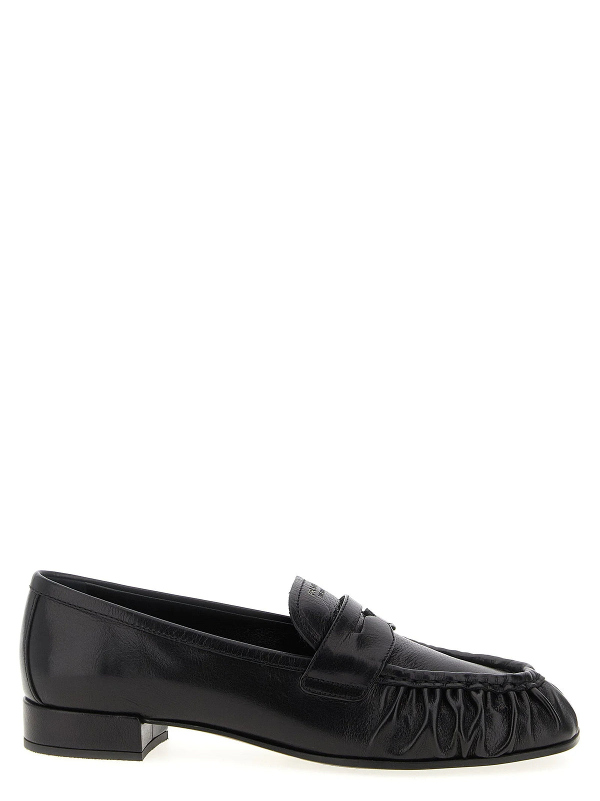 Prada Black Buffalo Leather Slip-On Loafers - EU37.5/US7.5