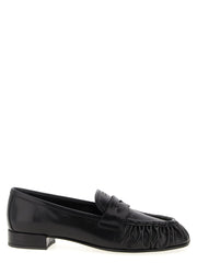 Prada Black Buffalo Leather Slip-On Loafers - EU37.5/US7.5
