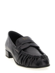 Prada Black Buffalo Leather Slip-On Loafers - EU37.5/US7.5