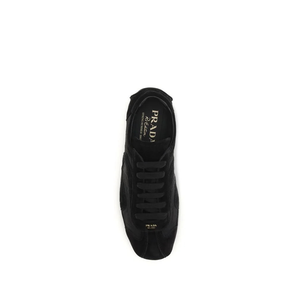 Prada Black Calf Leather Bos Taurus Athletic Sneakers