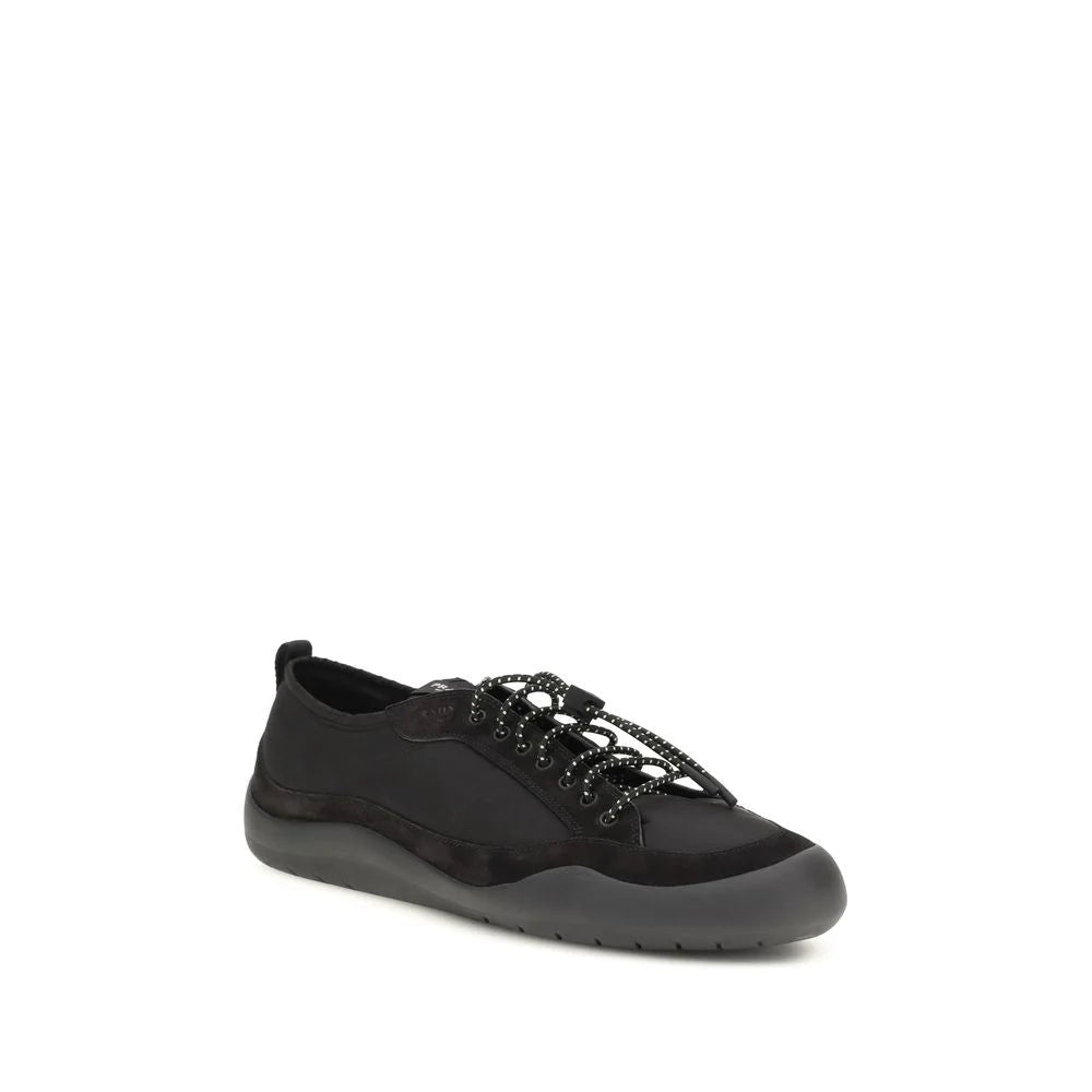 Prada Black Calf Leather Bos Taurus Athletic Sneakers