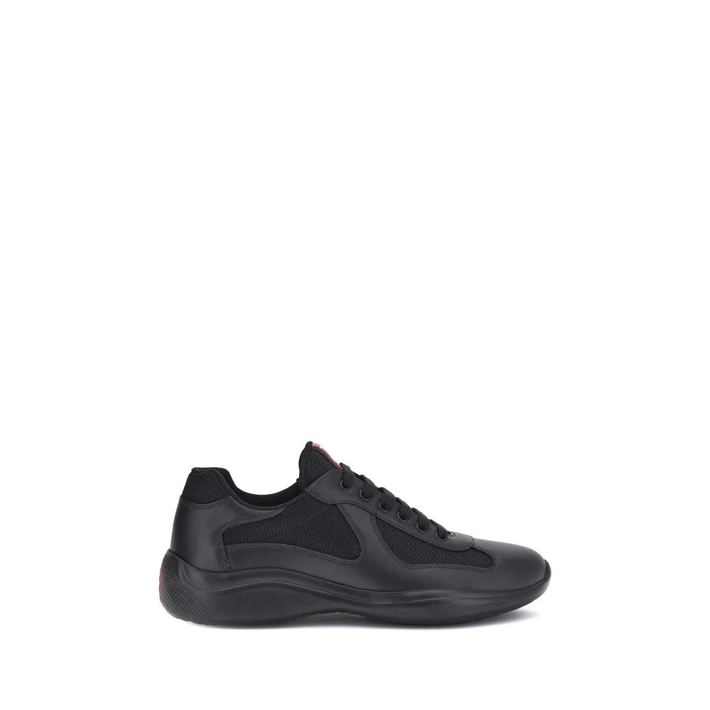Prada Black Calf Leather Bos Taurus Athletic Sneakers - EU41/US8