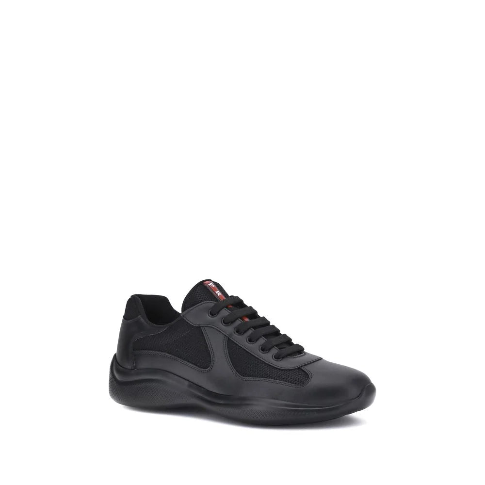 Prada Black Calf Leather Bos Taurus Athletic Sneakers - EU41/US8