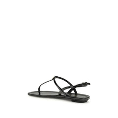Prada Sandalias Tipo Geta de Cuero Becerro Negro Bos Taurus - Sandalias