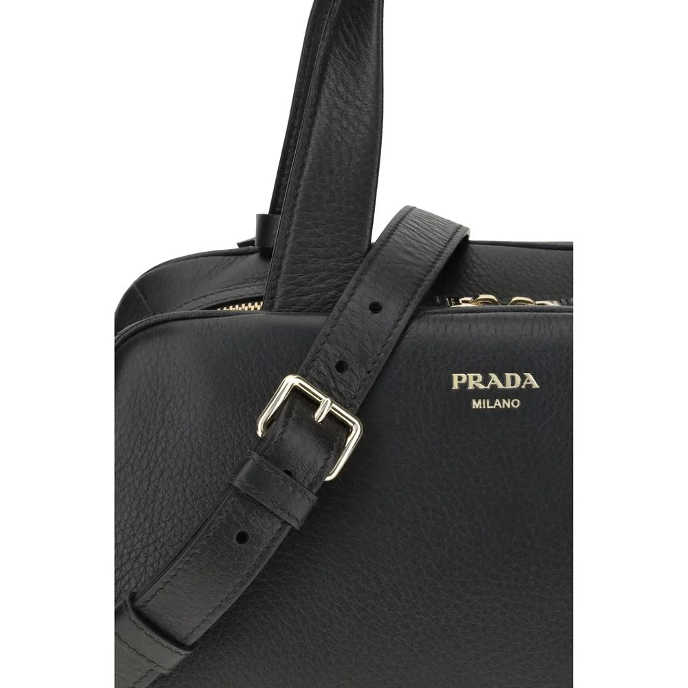 Prada Black Calf Leather Bos Taurus Handbag