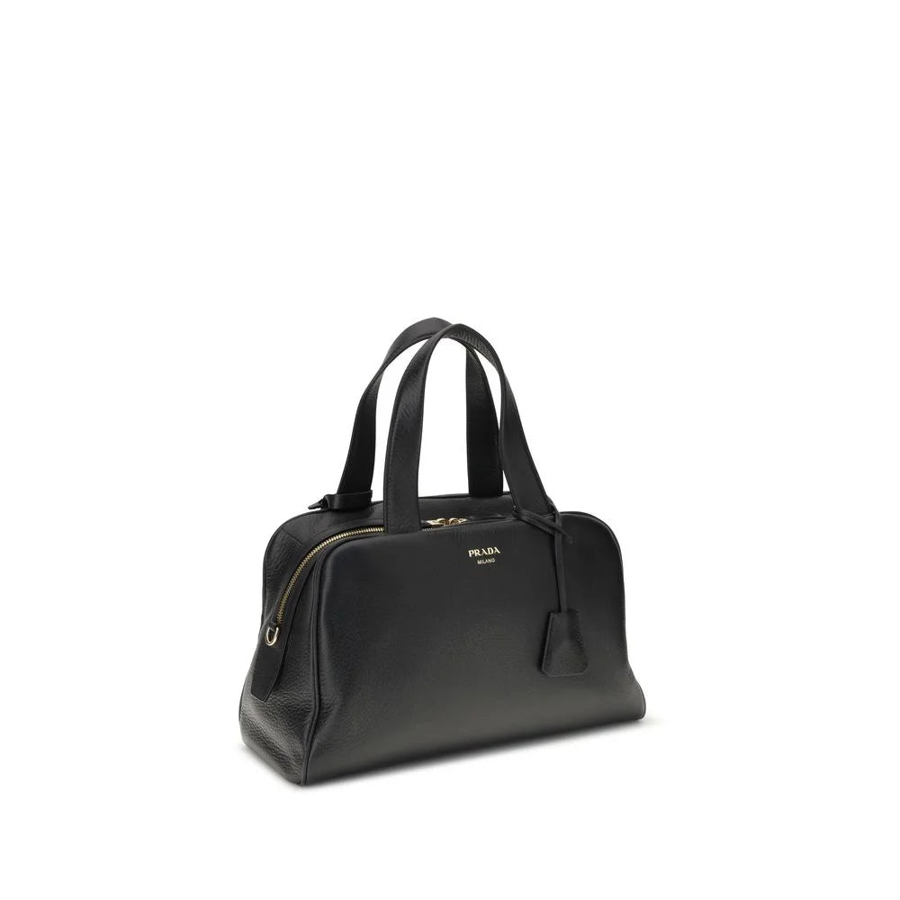 Prada Black Calf Leather Bos Taurus Handbag