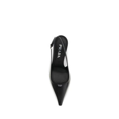Prada Black Calf Leather Bos Taurus High Heel Pumps