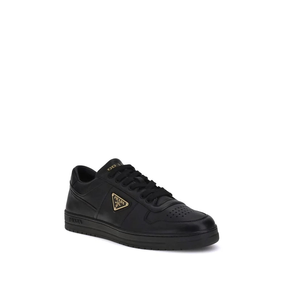 Sneakersy Prada, czarna skóra cielęca Bos Taurus, niska konstrukcja
