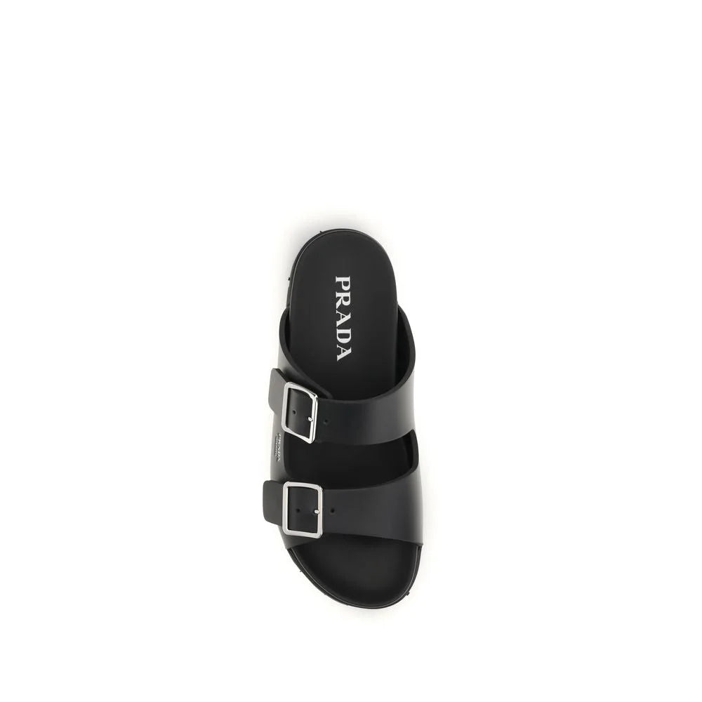 Prada Svarta Sandaler i Bos Taurus-kalvskinn - EU 38.5 | US 5.5
