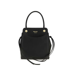 Prada Black Calf Leather Bos Taurus Shoulder Bag