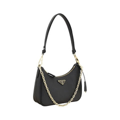 Prada Black Calf Leather Bos Taurus Shoulder Bag