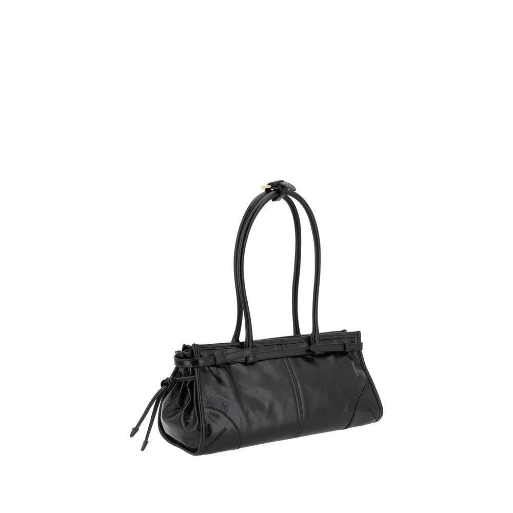 Prada Black Calf Leather Bos Taurus Shoulder Bag