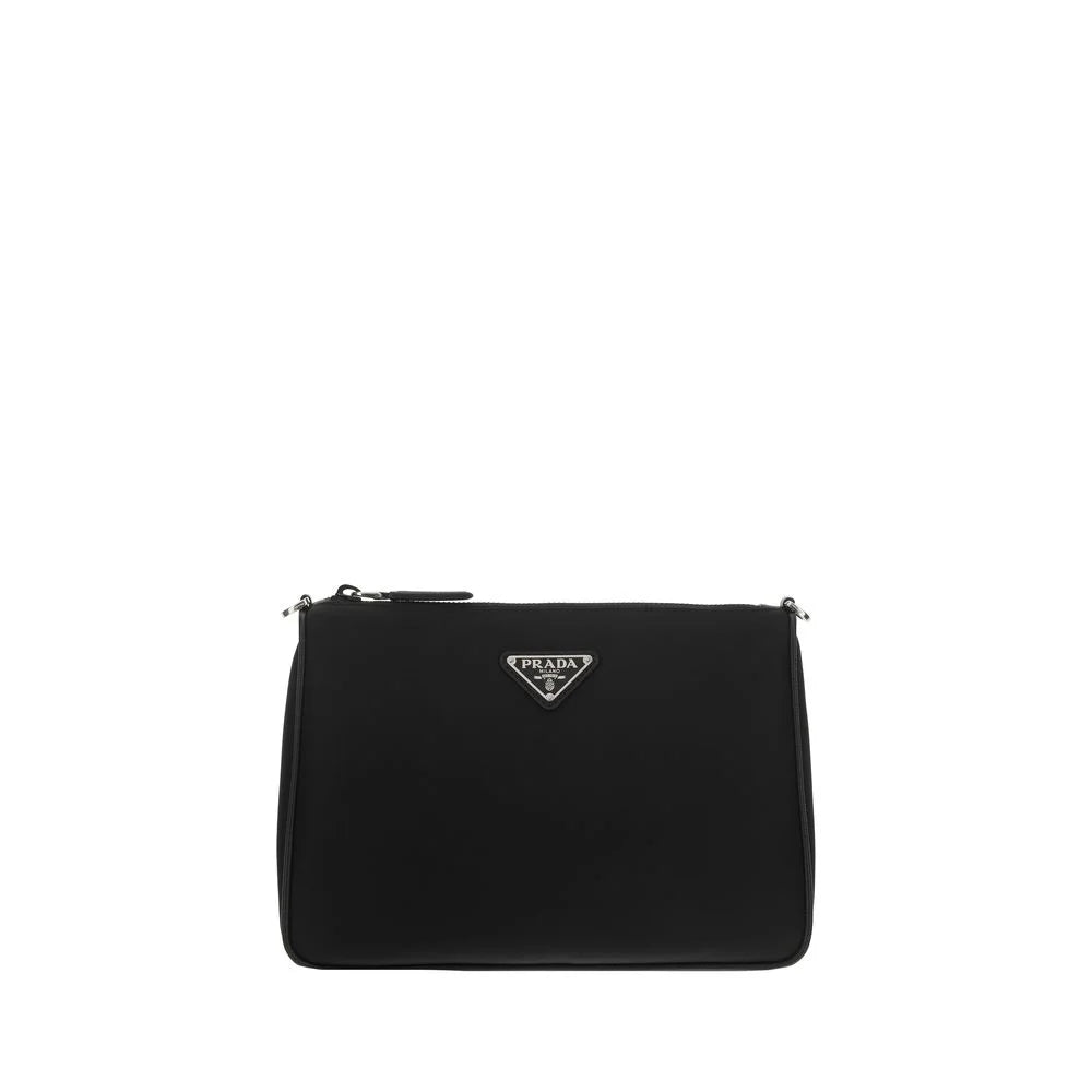 Prada Black Calf Leather Bos Taurus Shoulder Bag