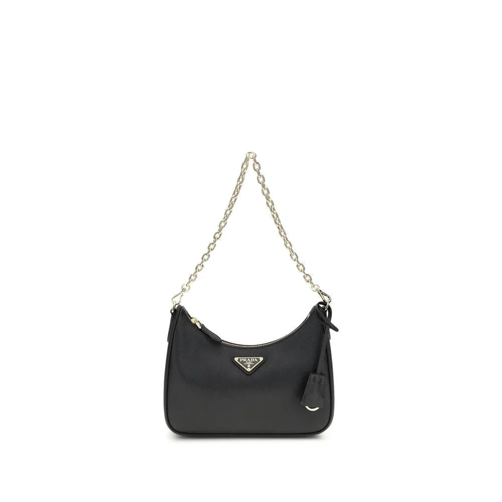 Prada Black Calf Leather Bos Taurus Shoulder Bag