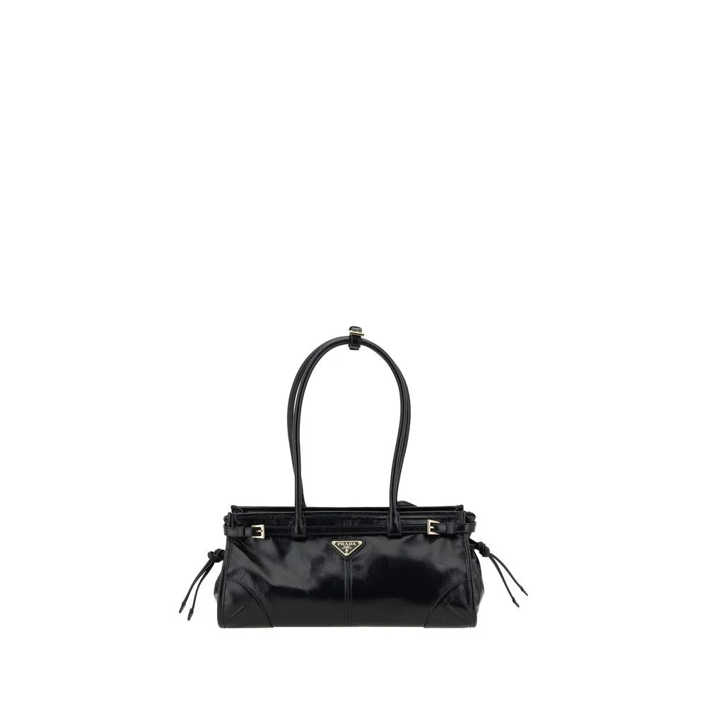 Prada Black Calf Leather Bos Taurus Shoulder Bag