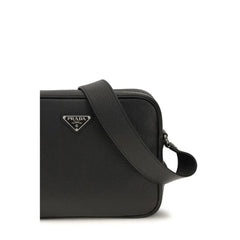 Prada Black Calf Leather Bos Taurus Shoulder Bag