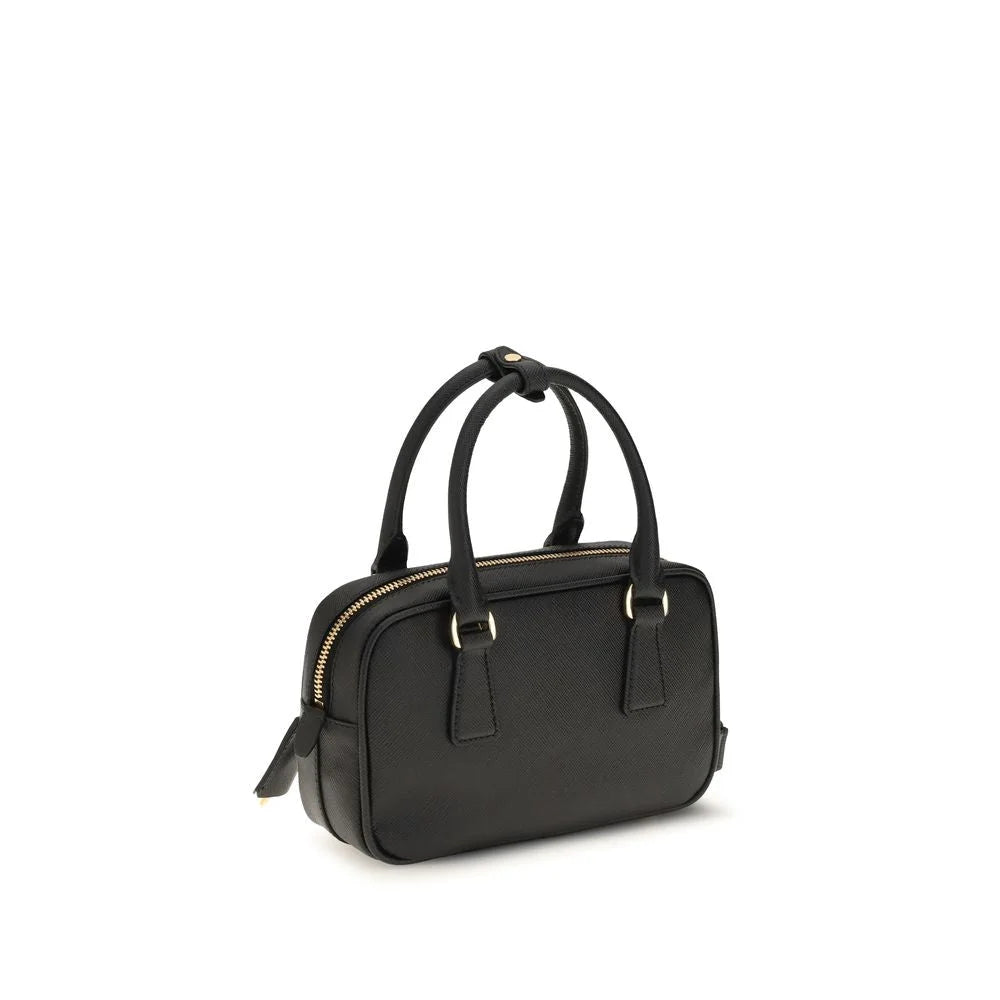 Prada Black Calf Leather Bos Taurus Shoulder Bag