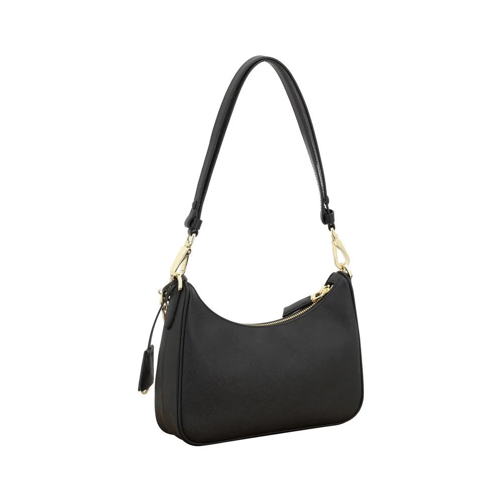 Prada Black Calf Leather Bos Taurus Shoulder Bag