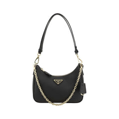 Prada Black Calf Leather Bos Taurus Shoulder Bag