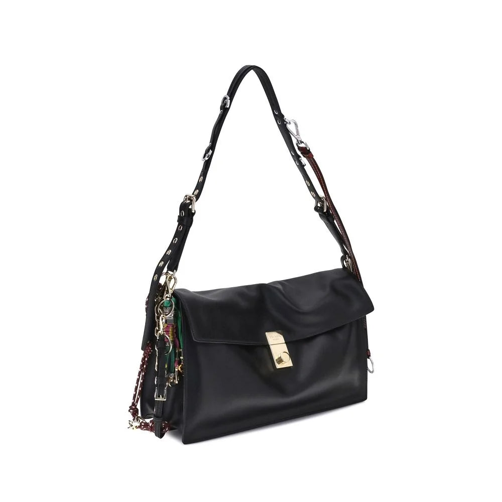 Prada Black Calf Leather Bos Taurus Shoulder Bag - Shoulder Bags