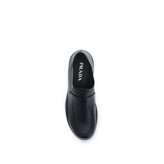 Prada Black Calf Leather Bos Taurus Slip-On Loafers