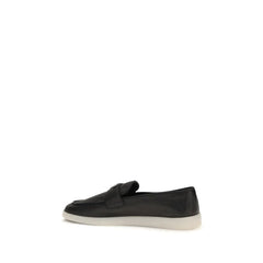 Prada Black Calf Leather Bos Taurus Slip-On Loafers - EU39.5/US6.5