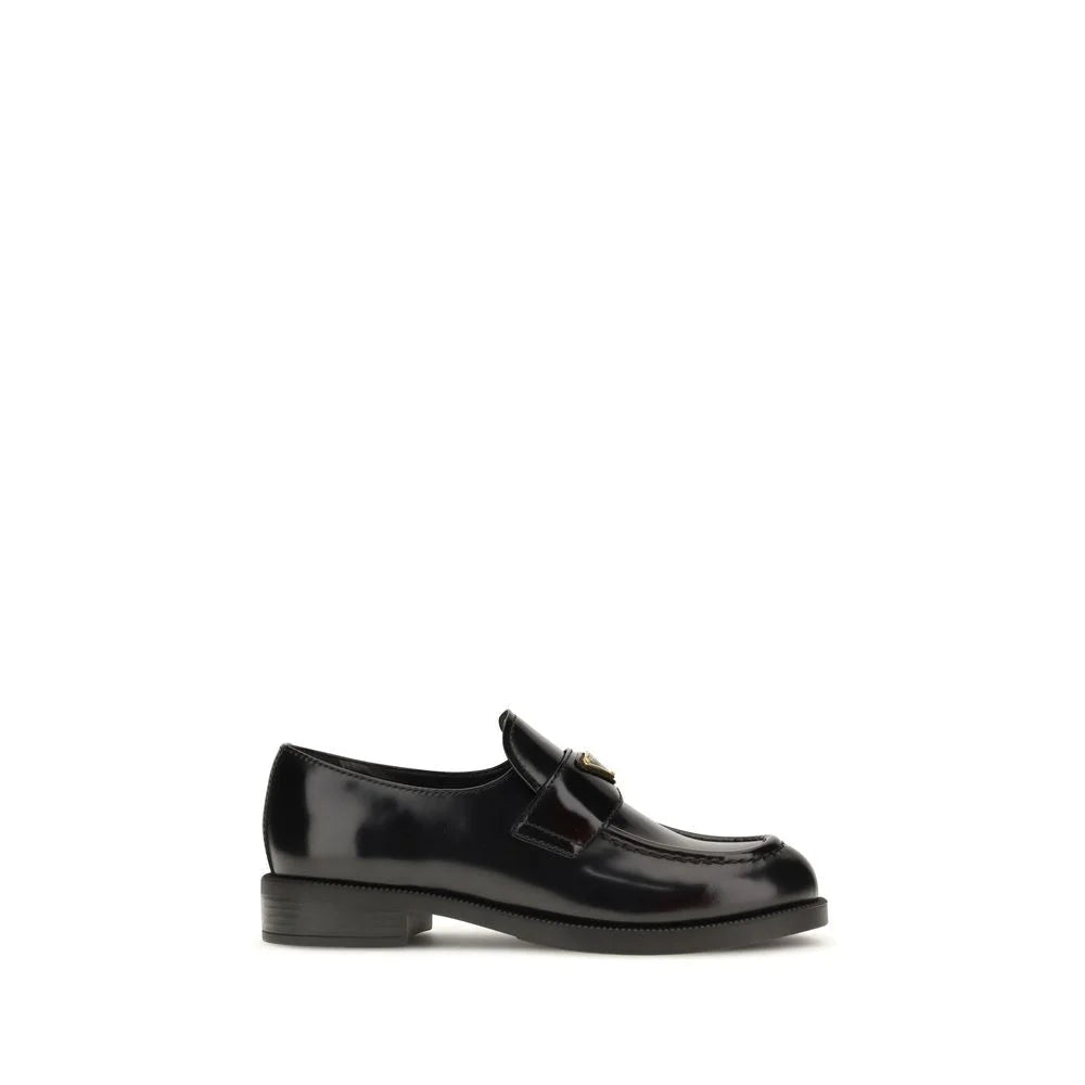 Prada Black Calf Leather Bos Taurus Slip-On Loafers - EU40/US10
