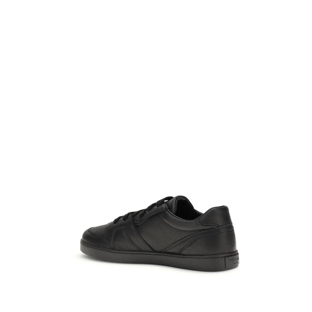 Prada Black Calf Leather Bos Taurus Sneakers