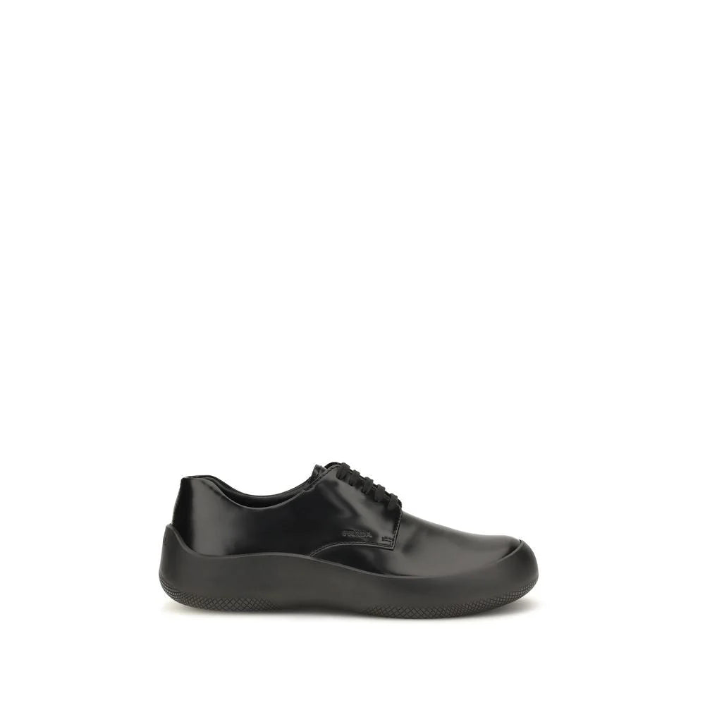 Prada Black Calf Leather Bos Taurus Sneakers