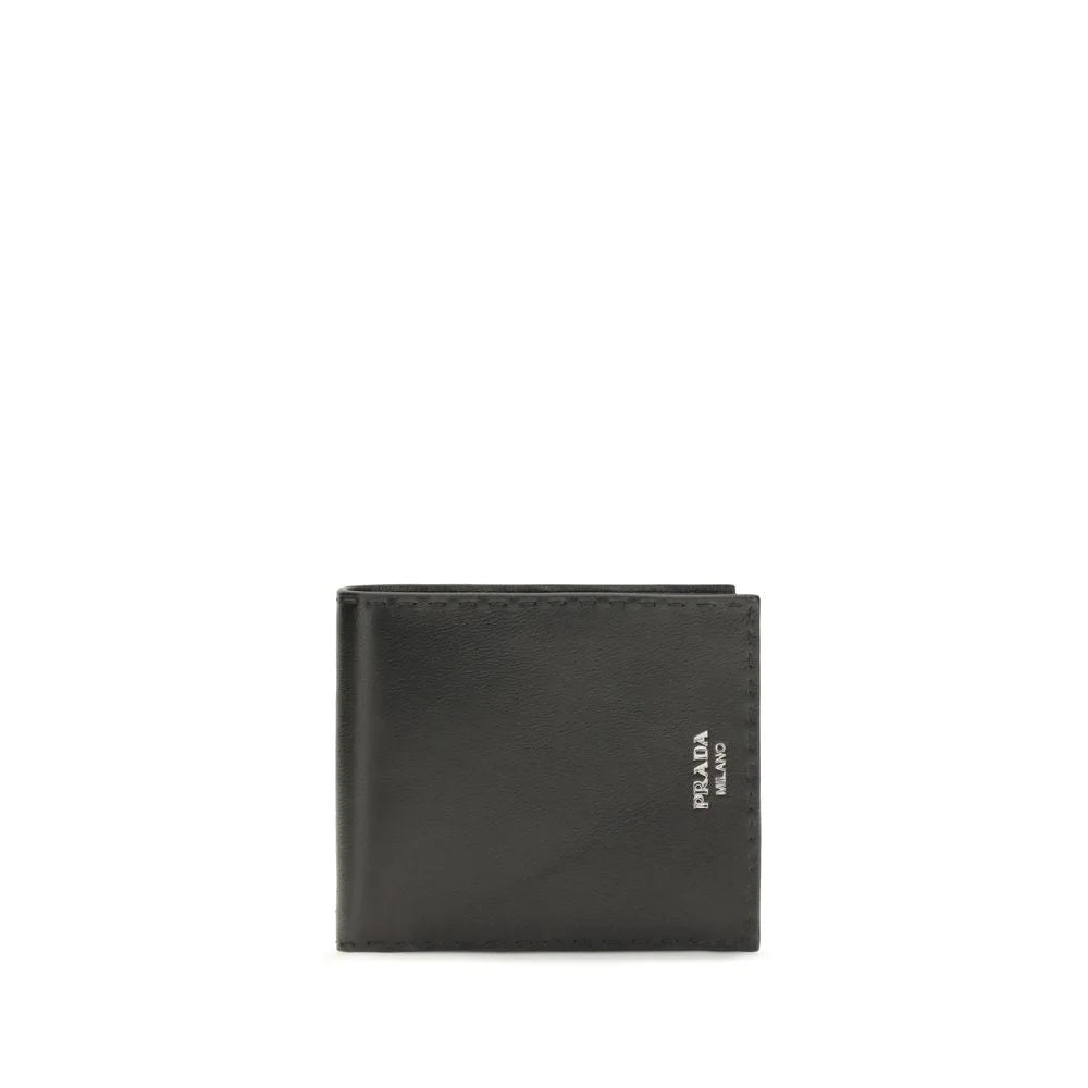 Prada Black Calf Leather Bos Taurus Wallet