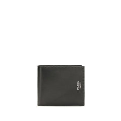 Prada Black Calf Leather Bos Taurus Wallet