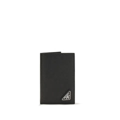 Prada Black Calf Leather Bos Taurus Wallet