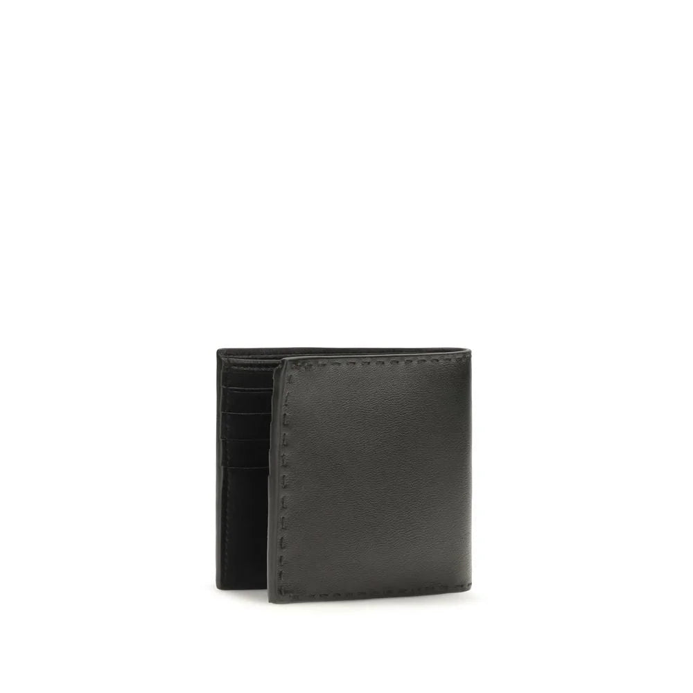 Prada Black Calf Leather Bos Taurus Wallet