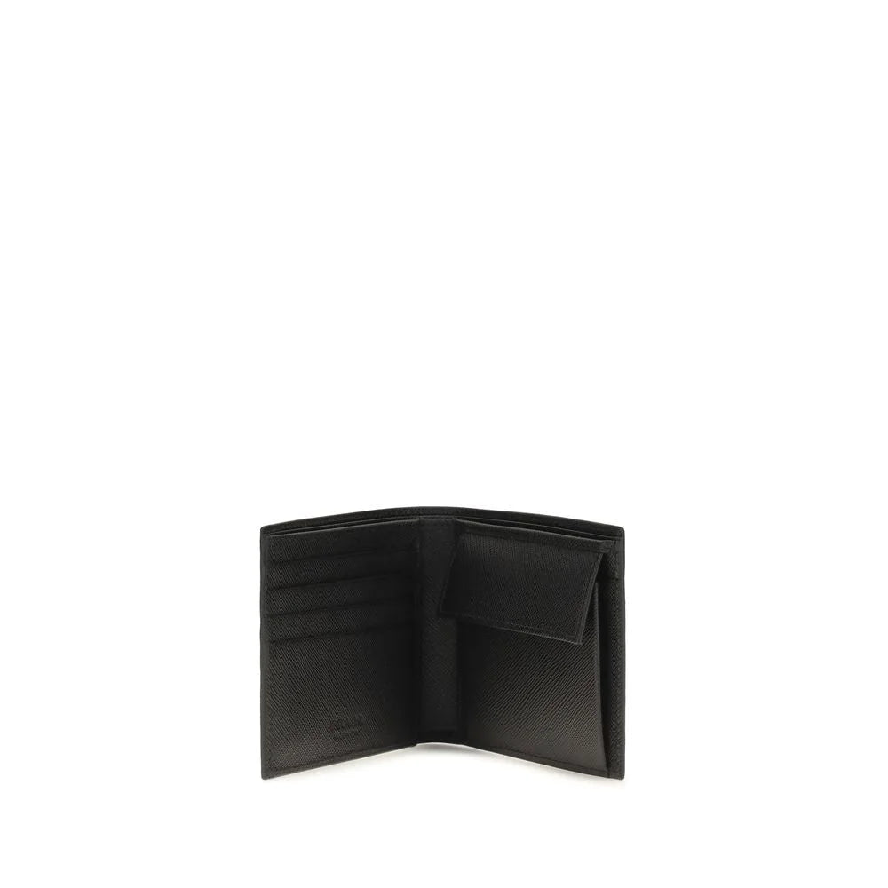 Prada Black Calf Leather Bos Taurus Wallet