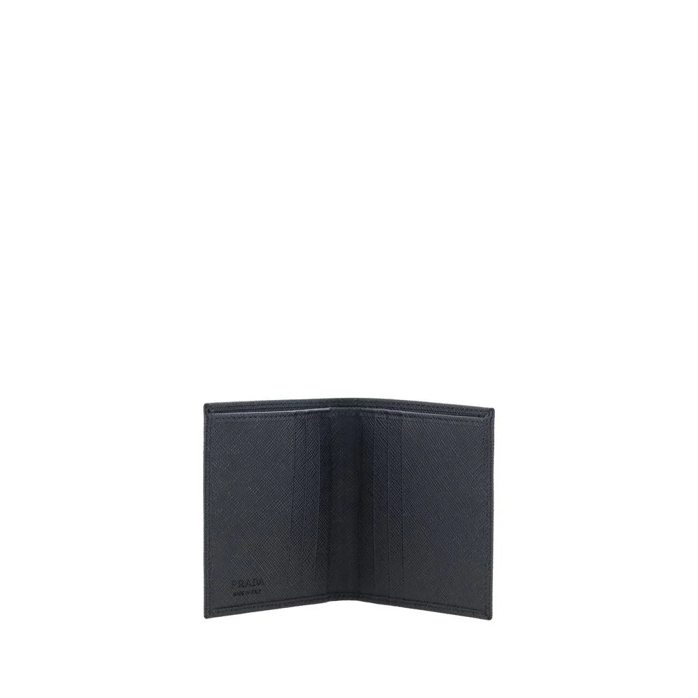 Prada Black Calf Leather Bos Taurus Wallet