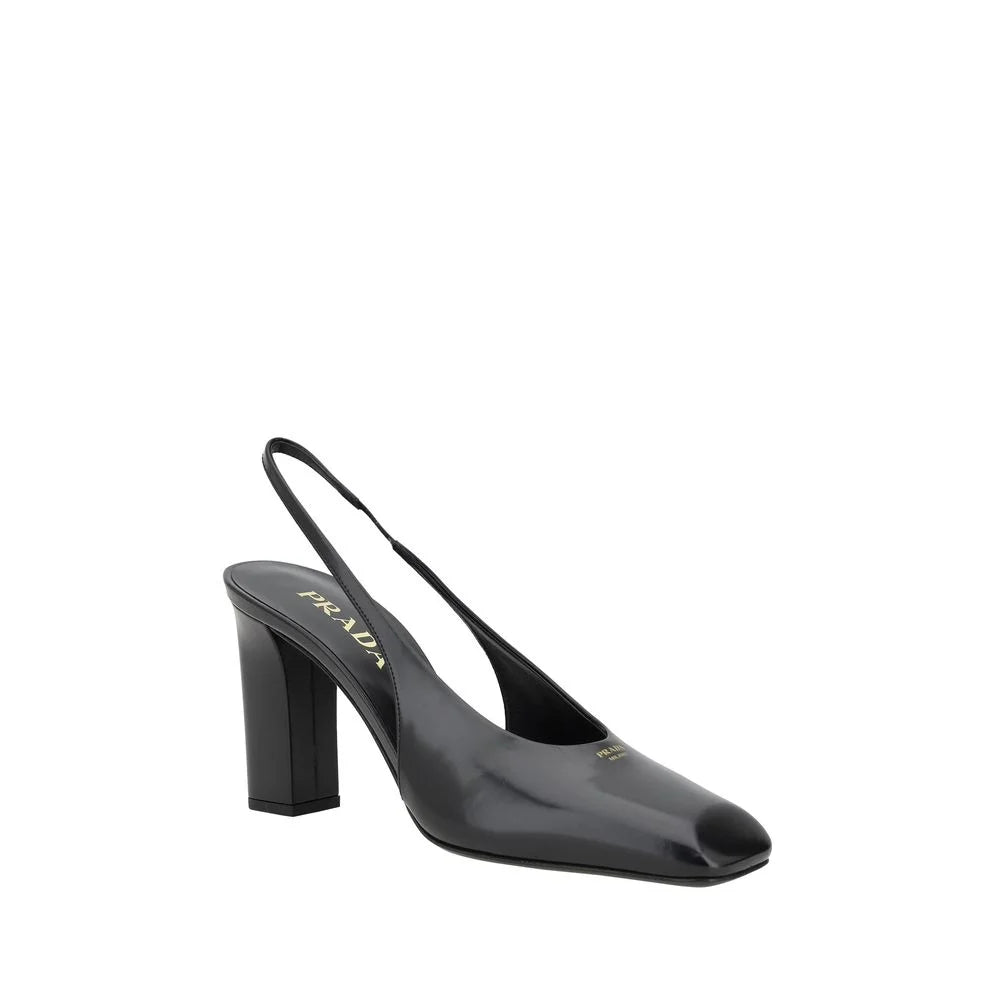 Prada Black Calf Leather Pumps - EU37.5/US7.5 - Heels