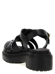 Prada Black Calfskin Flat Sandals